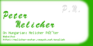 peter melicher business card